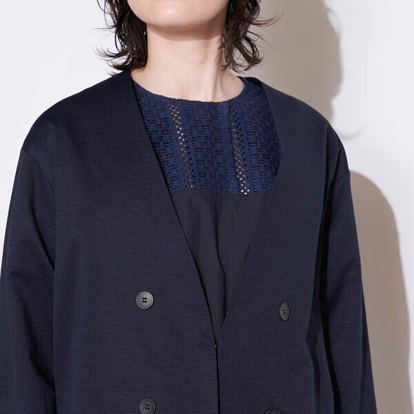 ラエフ（la．f．．．）/【大きいサイズ】ラミーオットマンカットソージャケット《手洗い可能》