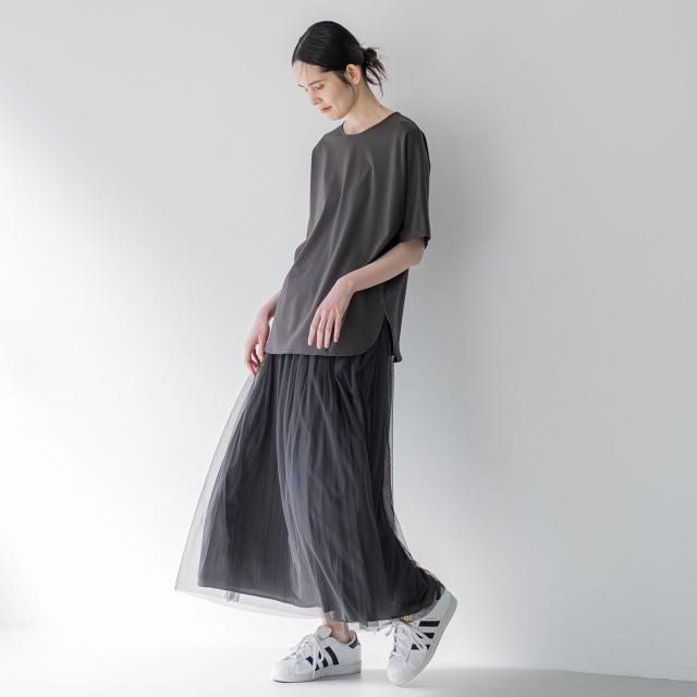 【ラ　エフ】ラ エフ エルサイズ la.f…(Lsize) 【大きいサイズ】サテンドッキングスムースカットソー≪洗濯機で洗える≫ ラ エフ エルサイズ la.f…(Lsize) 【大きいサイズ/洗濯機で