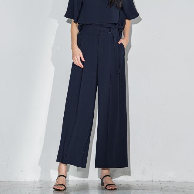 ラエフ（la．f．．．）/【大きいサイズ】メランジツイルワイドパンツ【洗濯機で洗える/セットアップ対応】