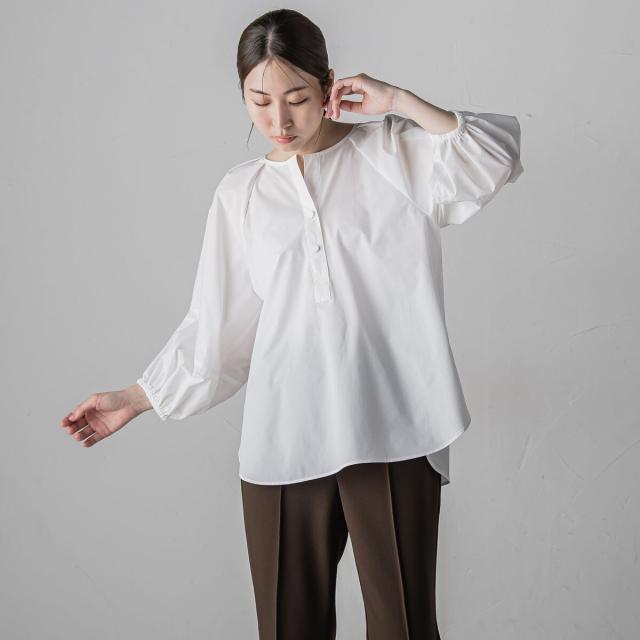 ラエフ（la．f．．．）/【大きいサイズ】ボリューム袖タフタブラウス≪洗濯機で洗える/セットアップ対応≫の通販は