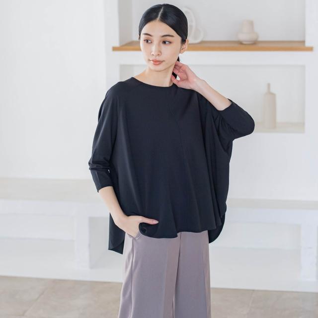 ラエフ（la．f．．．）/【大きいサイズ/カタログ掲載】バックリボンマシュマロポンチカットソー≪洗濯機で洗える≫