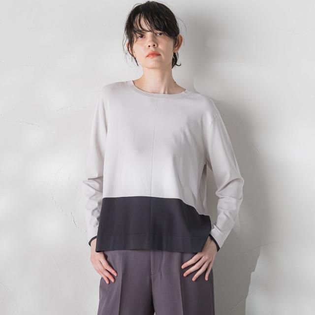 ラエフ（la．f．．．）/【大きいサイズ】配色ブロッキングニット≪手洗い可能≫