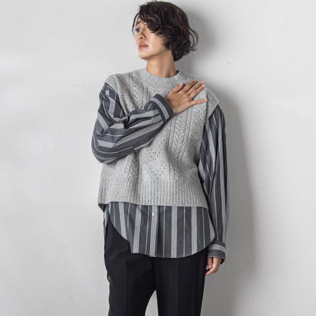 ラエフ（la．f．．．）/【大きいサイズ】HAMILTONニットベスト≪手洗い可能≫