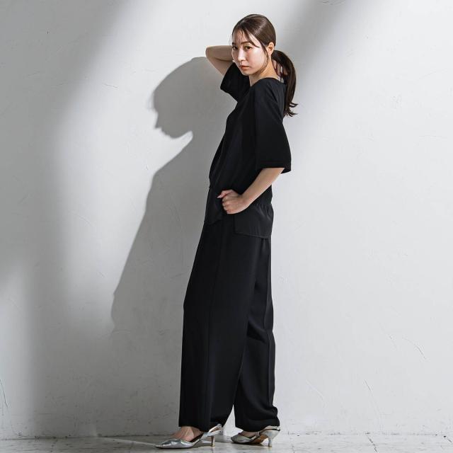 ラエフ（la．f．．．）/【大きいサイズ】【旅楽シリーズ】”シワレス”ワイドパンツ≪洗濯機で洗える≫