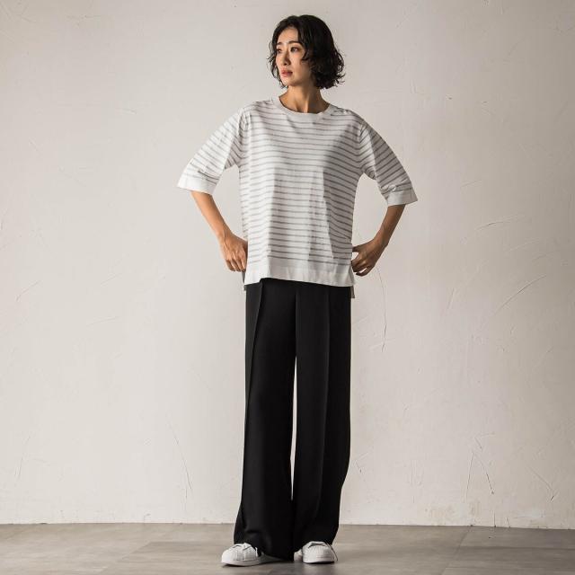 ラエフ（la．f．．．）/【大きいサイズ】【旅楽シリーズ】”シワレス”ワイドパンツ≪洗濯機で洗える≫