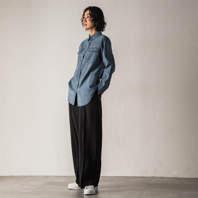 ラエフ（la．f．．．）/【大きいサイズ】【旅楽シリーズ】”シワレス”ワイドパンツ≪洗濯機で洗える≫