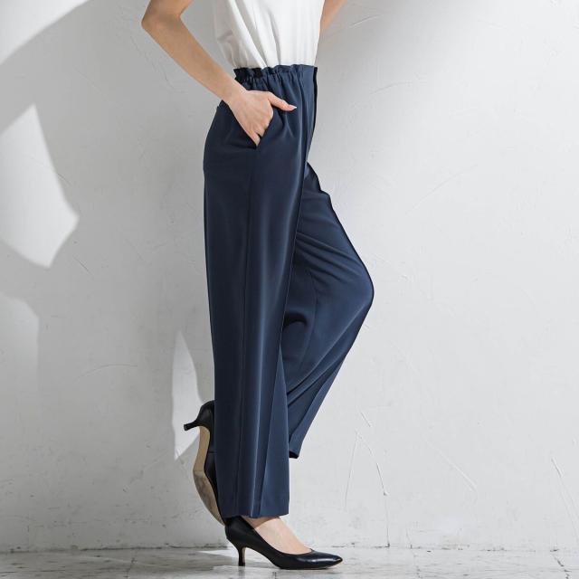 ラエフ（la．f．．．）/【大きいサイズ】【旅楽シリーズ】”シワレス”ワイドパンツ≪洗濯機で洗える≫