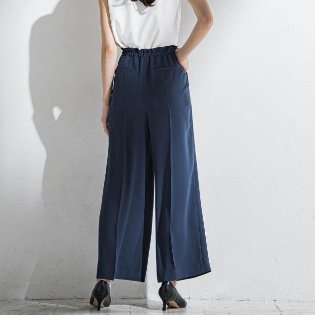 ラエフ（la．f．．．）/【大きいサイズ】【旅楽シリーズ】”シワレス”ワイドパンツ≪洗濯機で洗える≫