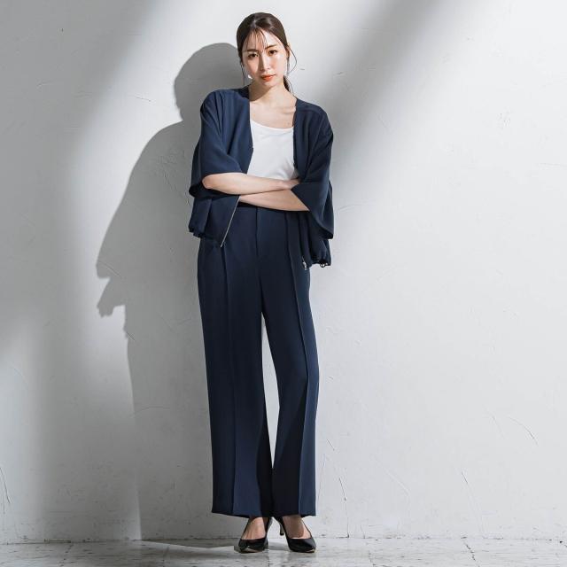 ラエフ（la．f．．．）/【大きいサイズ】【旅楽シリーズ】”シワレス”ワイドパンツ≪洗濯機で洗える≫