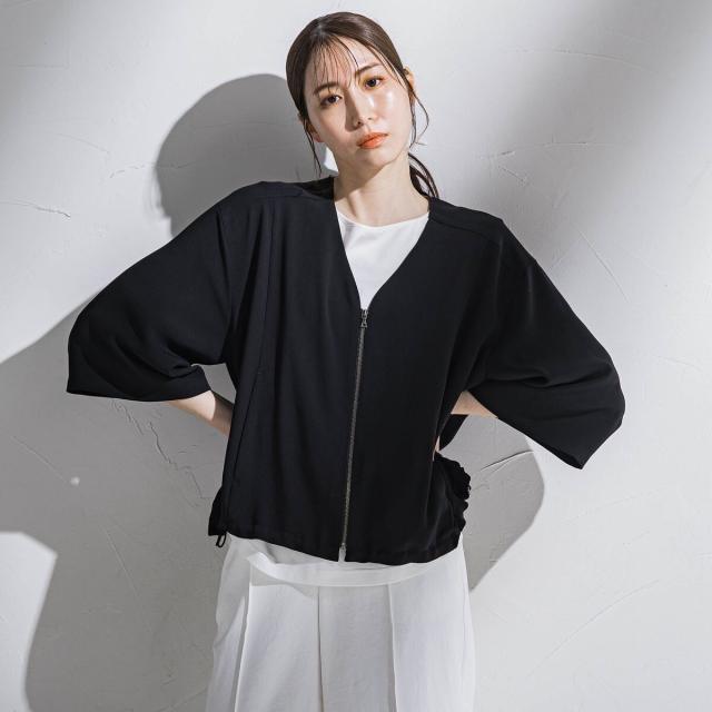 ラエフ（la．f．．．）/【大きいサイズ】【旅楽シリーズ】”シワレス”ジップアップブルゾン≪洗濯機で洗える≫