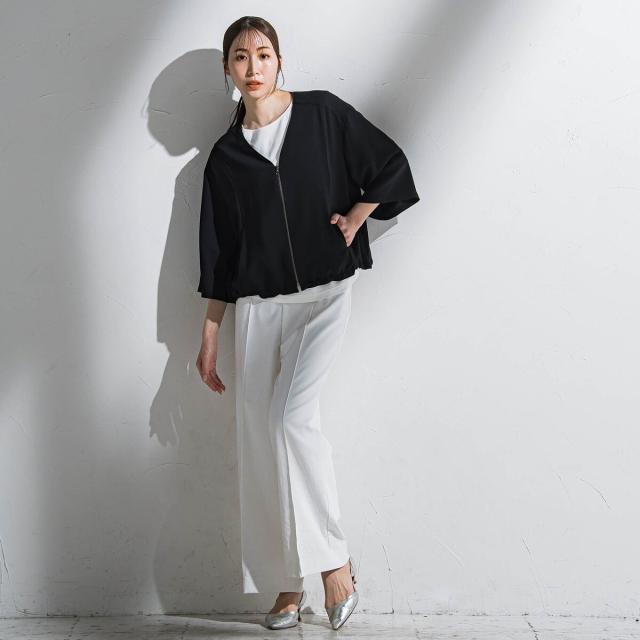 ラエフ（la．f．．．）/【大きいサイズ】【旅楽シリーズ】”シワレス”ジップアップブルゾン≪洗濯機で洗える≫