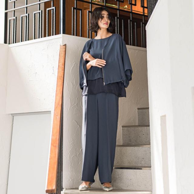 ラエフ（la．f．．．）/【大きいサイズ】【旅楽シリーズ】”シワレス”ジップアップブルゾン≪洗濯機で洗える≫