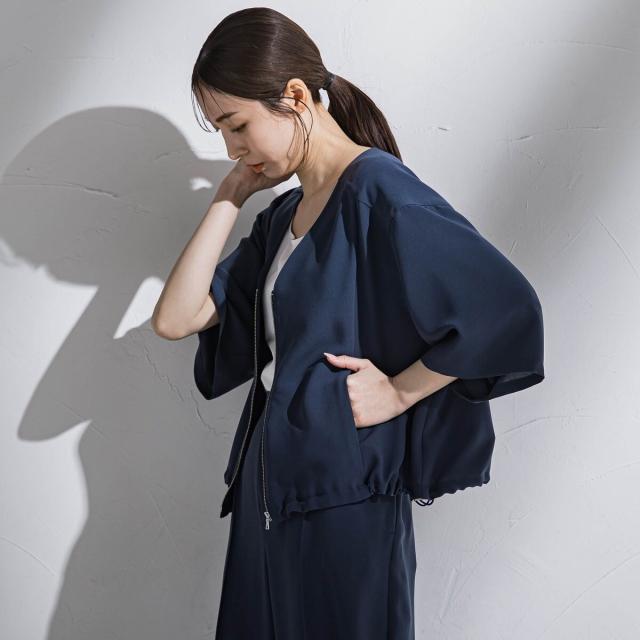 ラエフ（la．f．．．）/【大きいサイズ】【旅楽シリーズ】”シワレス”ジップアップブルゾン≪洗濯機で洗える≫