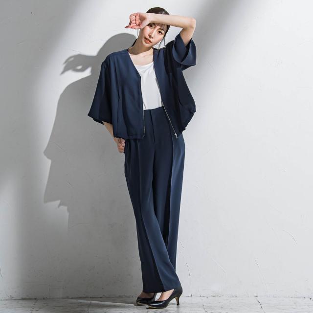 ラエフ（la．f．．．）/【大きいサイズ】【旅楽シリーズ】”シワレス”ジップアップブルゾン≪洗濯機で洗える≫