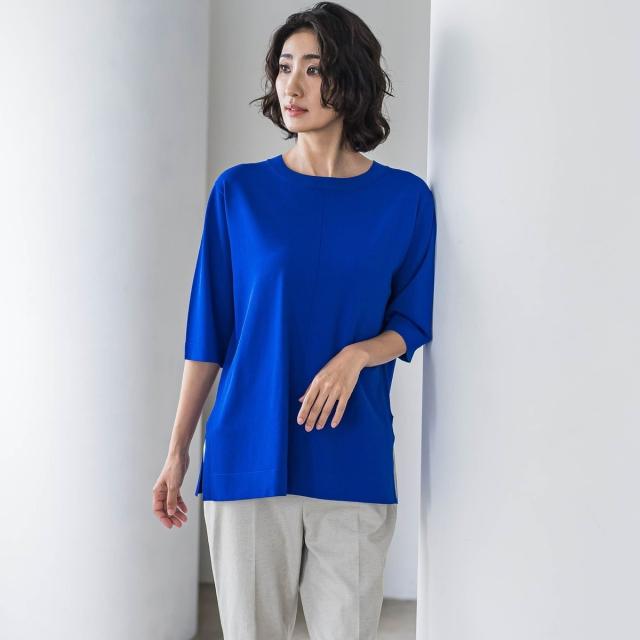 ラエフ（la．f．．．）/【大きいサイズ】Tシャツ風ニットプルオーバー≪手洗い可能≫