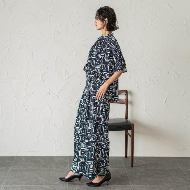 ラエフ（la．f．．．）/【大きいサイズ】幾何柄パンツ≪洗濯機で洗える