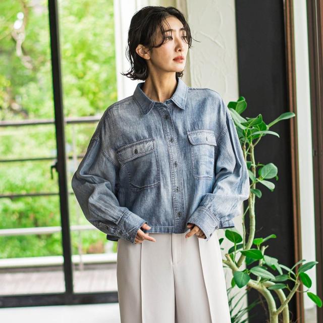 la.f...(大きいサイズ) / ラ・エフ(おおきいサイズ) バックサテンジョーゼットジャケット≪洗濯機で洗える≫ 大きいサイズキレリシャツブラウス≪洗濯機で洗える≫／ラエフ（la.f