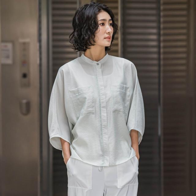 ラエフ（la．f．．．）/【大きいサイズ】シアーバンブーブラウス≪洗濯機で洗える≫