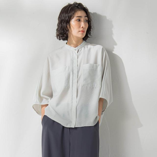 ラエフ（la．f．．．）/【大きいサイズ】シアーバンブーブラウス≪洗濯機で洗える≫