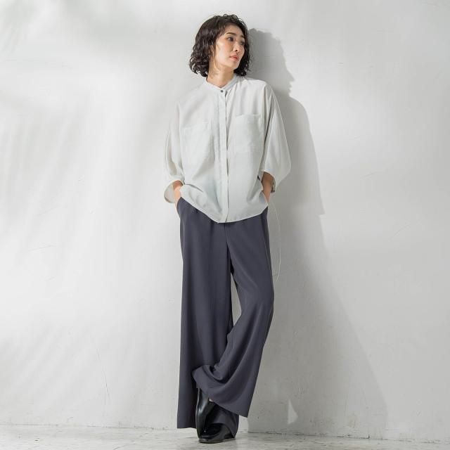 ラエフ（la．f．．．）/【大きいサイズ】シアーバンブーブラウス≪洗濯機で洗える≫