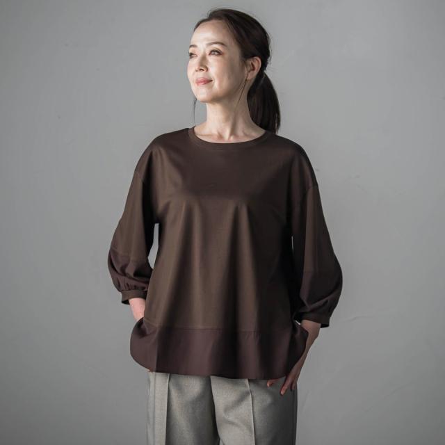 ラエフ（la．f．．．）/【大きいサイズ】スムースシフォンカットソー≪洗濯機で洗える≫