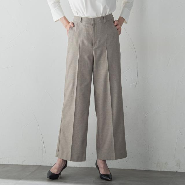 ラエフ（la．f．．．）/【大きいサイズ】キラメキストレッチワイドパンツ≪洗濯機で洗える≫