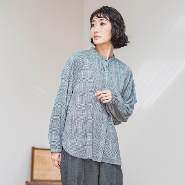 ラエフ（la．f．．．）/【大きいサイズ】ジョーゼットチェックブラウス≪洗濯機で洗える≫_4