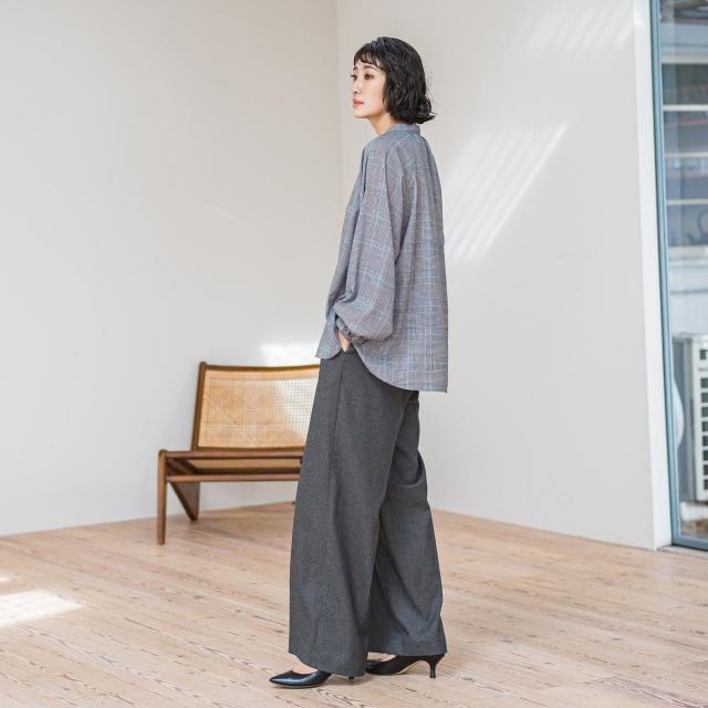 ラエフ（la．f．．．）/【大きいサイズ】ジョーゼットチェックブラウス≪洗濯機で洗える≫_6