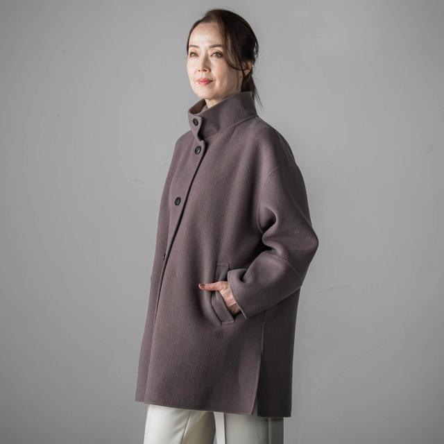 ラエフ（la．f．．．）/【大きいサイズ】”軽さと贅沢なぬくもり”スタンドカラーリバーコート_2