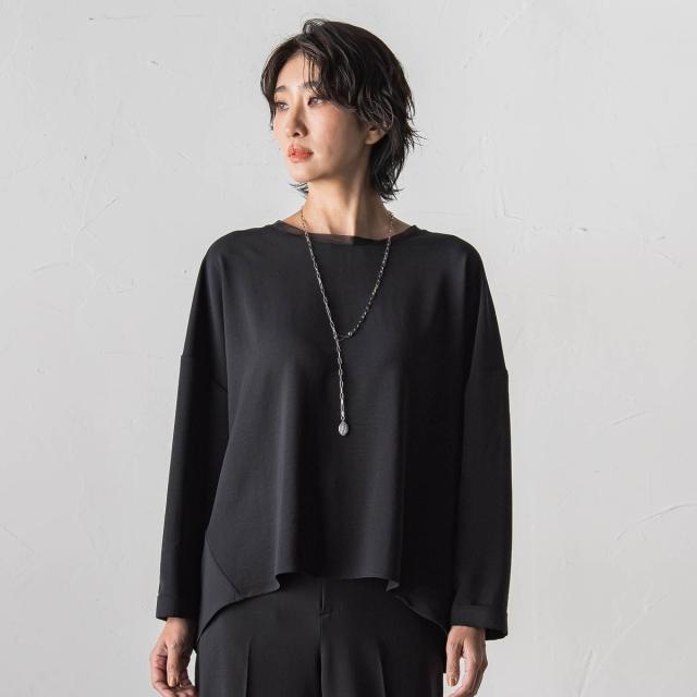 ラエフ（la．f．．．）/【大きいサイズ】ハイストレッチカルゼブラウス