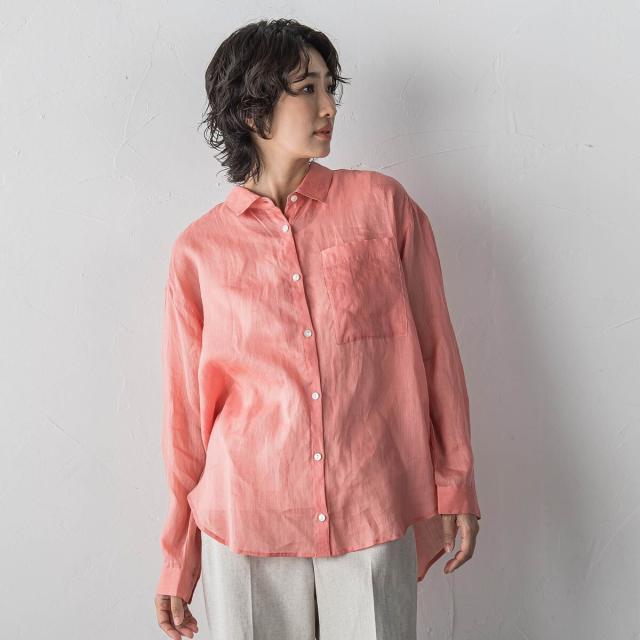 ラエフ（la．f．．．）/【大きいサイズ/新色追加】“洗える麻”トーンアップシャツ_2