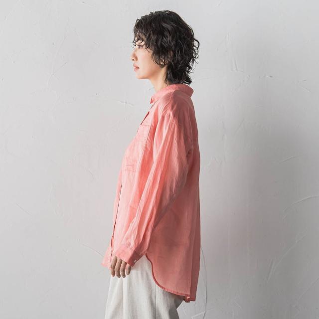 ラエフ（la．f．．．）/【大きいサイズ/新色追加】“洗える麻”トーンアップシャツ_7