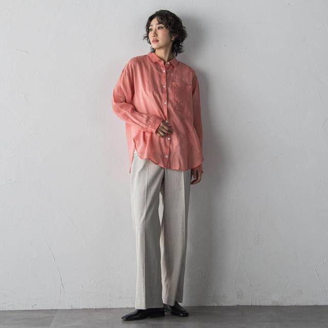 ラエフ（la．f．．．）/【大きいサイズ/新色追加】“洗える麻”トーンアップシャツ_9