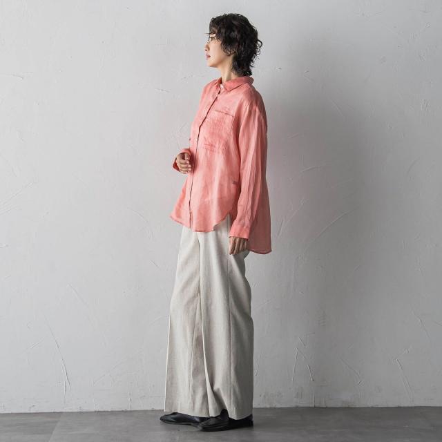 ラエフ（la．f．．．）/【大きいサイズ/新色追加】“洗える麻”トーンアップシャツ_10