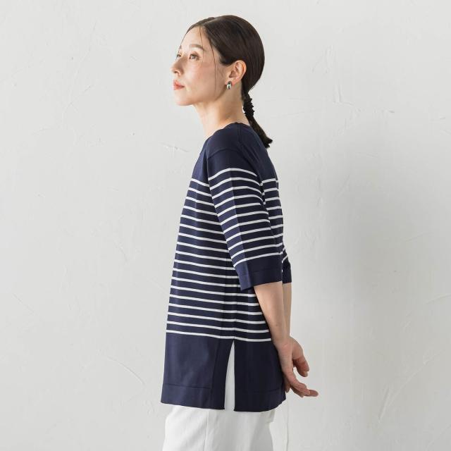 ラエフ（la．f．．．）/【大きいサイズ】ボーダーTシャツニット_4
