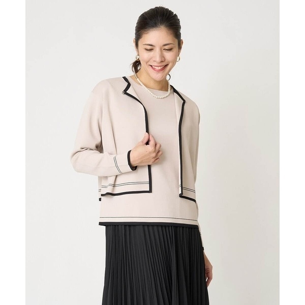 ジョルジュ・レッシュ（GEORGES RECH）/[アンサンブル対応]バイカラーショートカーディガン