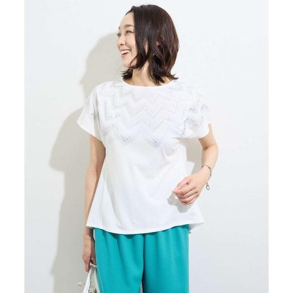 ジョルジュ・レッシュ（ES RECH）/ジオメトリックメタリックカットソー