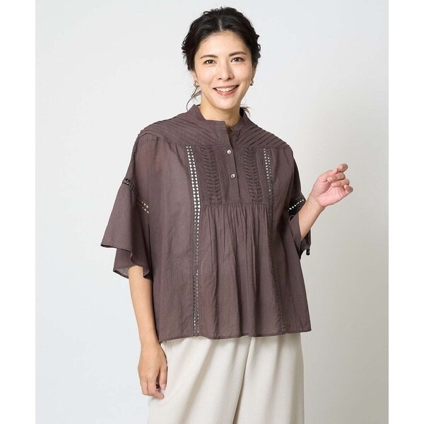 ジョルジュ・レッシュ（GEORGES RECH）/ローンドビーストライプフレアスリーブブラウスの通販は 14,761円