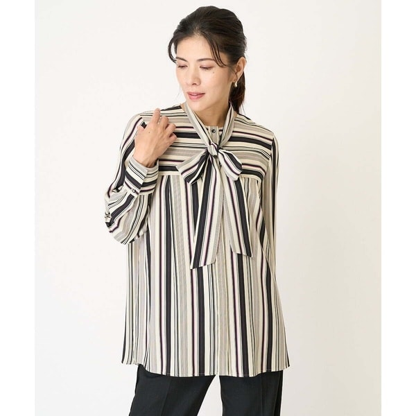 ジョルジュ・レッシュ（ES RECH）/[セットアップ対応]マルチストライプボウタイブラウス
