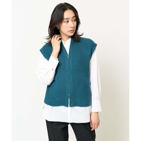 ジョルジュ・レッシュ（ES RECH）/ダブルジップハイネックニットベスト