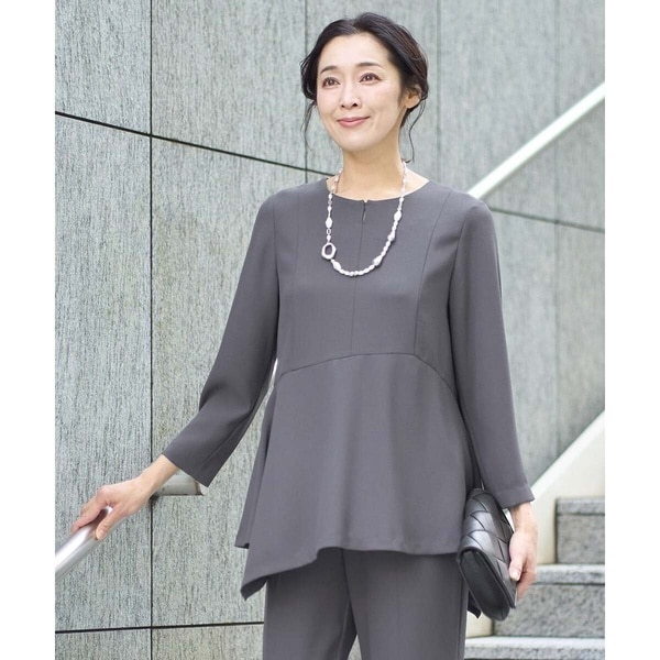 ジョルジュ・レッシュ（ES RECH）/[セットアップ対応]アシンメトリーペプラムブラウス
