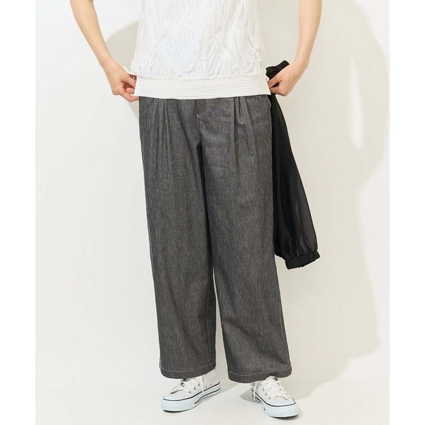 ジョルジュ・レッシュ（ES RECH）/[日本製]デニムライクリネンワイドパンツ