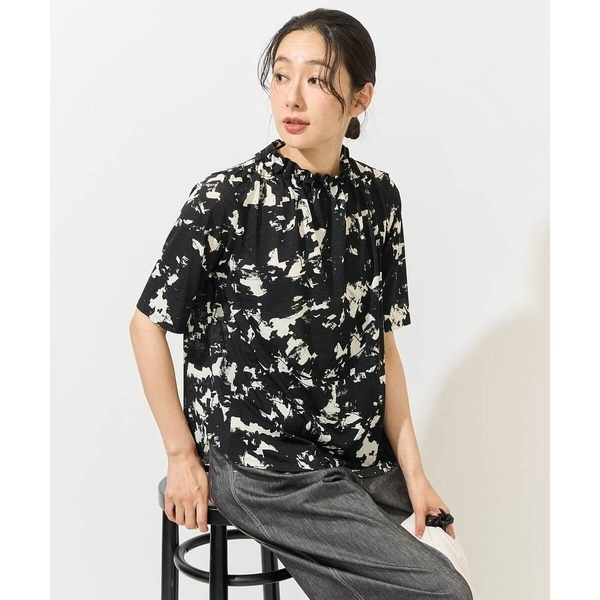 ジョルジュ・レッシュ（ES RECH）/[日本製]ギャザーハイネック5分袖カットソー