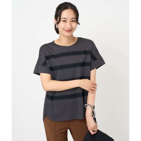 ジョルジュ・レッシュ（ES RECH）/[接触冷感]スーパークールチュールボーダーカットソー