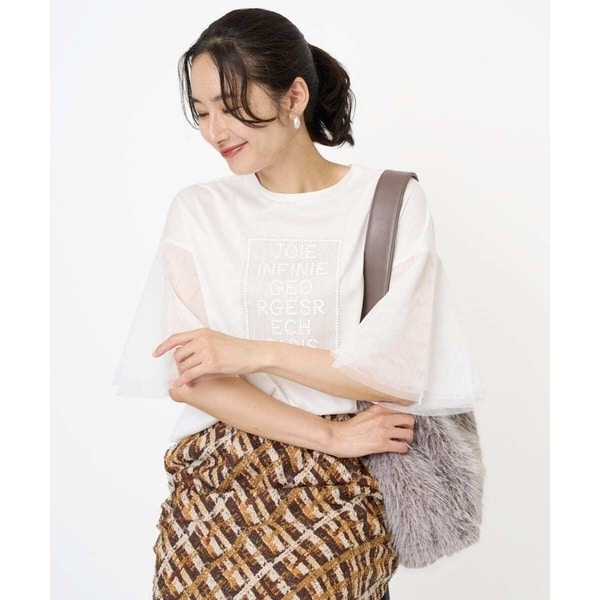 ジョルジュ・レッシュ（ES RECH）/フレアチュールスリーブロゴカットソー