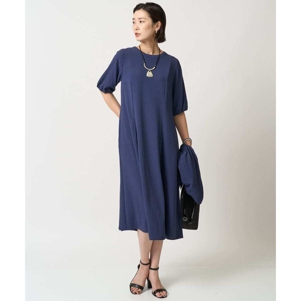 きれいめ レディースファッション 異素材ニットワンピース 小さい