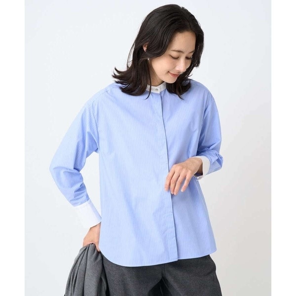 ジョルジュ・レッシュ（ES RECH）/[日本製]タイプライターストライプバンドカラーシャツ