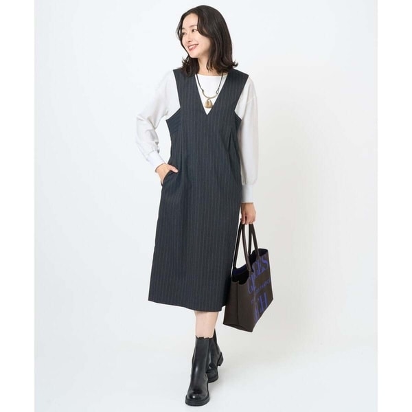 ジョルジュ・レッシュ（ES RECH）/ストライプVネックジャンパースカート