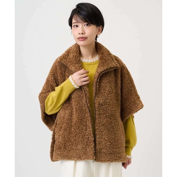 ジョルジュ・レッシュ（ES RECH）/テディボアスタンドカラーポンチョジャケット