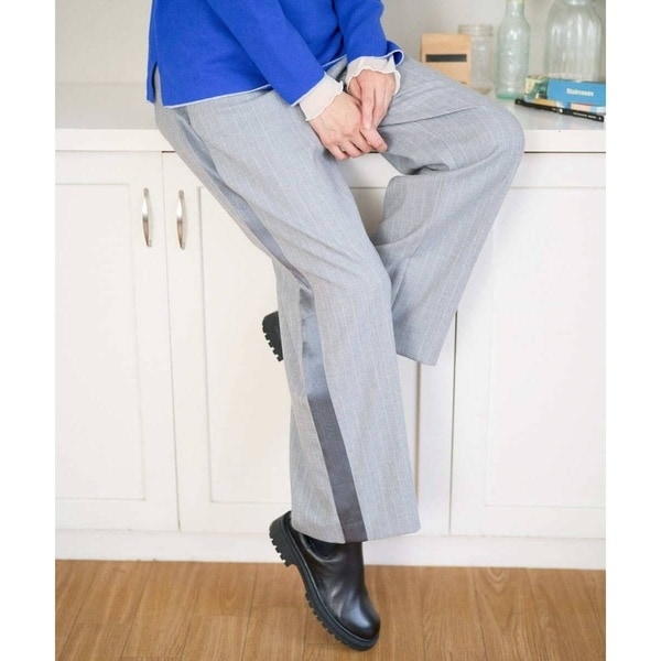 ジョルジュ・レッシュ（ES RECH）/[日本製]サイドラインウールストライプワイドパンツ